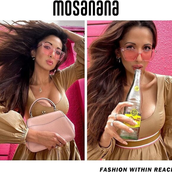 Women Square Cat Eye Sunglasses Pink UV400 Durable Lightweight Trendy - Picture 4 of 6